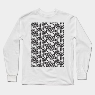 Monochrome floral design Long Sleeve T-Shirt